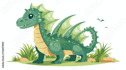 Write about a fantasy creature Flat vector