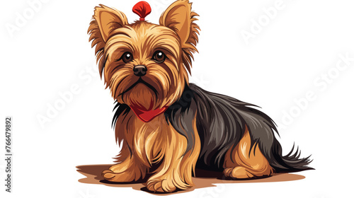 Yorkshire Terrier Flat vector isolated on white background