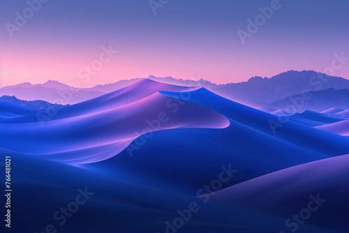 Surreal colorful sand dune landscape. Background image. Created with Generative AI technology.