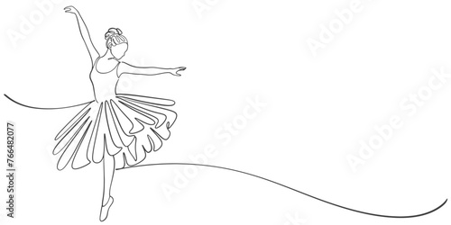 Line art vector illustration of balerina balette dancer