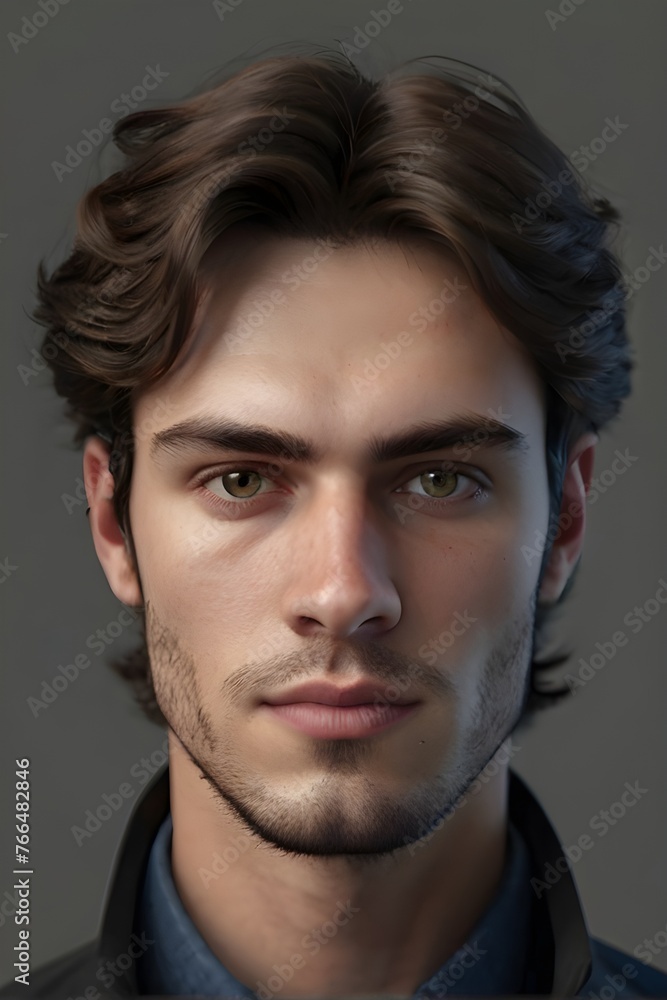 Portrait of a handsome male from european. 25 years old. Generative AI Portrait of a handsome male from european. 25 years old. Generative AI