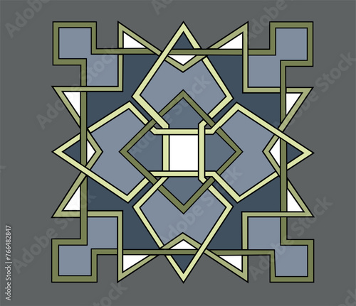 Arabesco gris mandala vitral