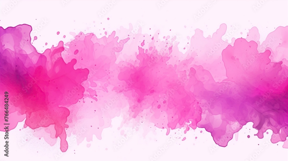 Abstract magenta and pink watercolor stain splash texture on a white background. Abstract magenta and pink watercolor stain splash texture on a white background.