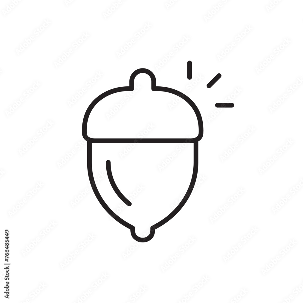 Fototapeta premium Acorn icon. Acorn peanut flat sign design. Peanuts symbol pictogram. Farm acorn vector UX UI nut icon.