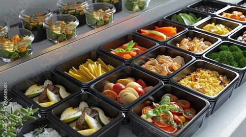 Corporate Catering Boxed lunch food delivery is often popular for corporate events, meeting photo