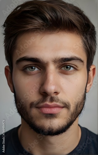 Portrait of a handsome male from european. 25 years old. Generative AI