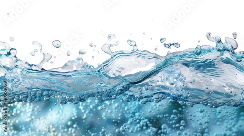 Detailed view of water wave with bubbles, suitable for nature concepts
