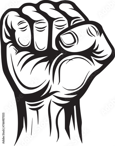 wrist fist pump, hands clenched power strength icon logo vector. Fight for rights, protest