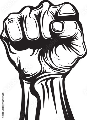 wrist fist pump, hands clenched power strength icon logo vector. Fight for rights, protest