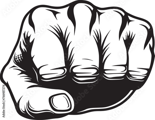 wrist fist pump, hands clenched power strength icon logo vector. Fight for rights, protest