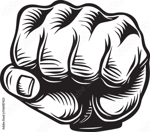 wrist fist pump, hands clenched power strength icon logo vector. Fight for rights, protest