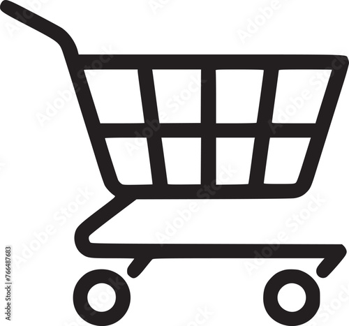 Shopping cart vector icon, flat design. Isolated on white background