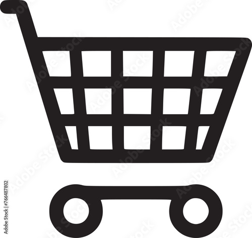 Shopping cart vector icon, flat design. Isolated on white background
