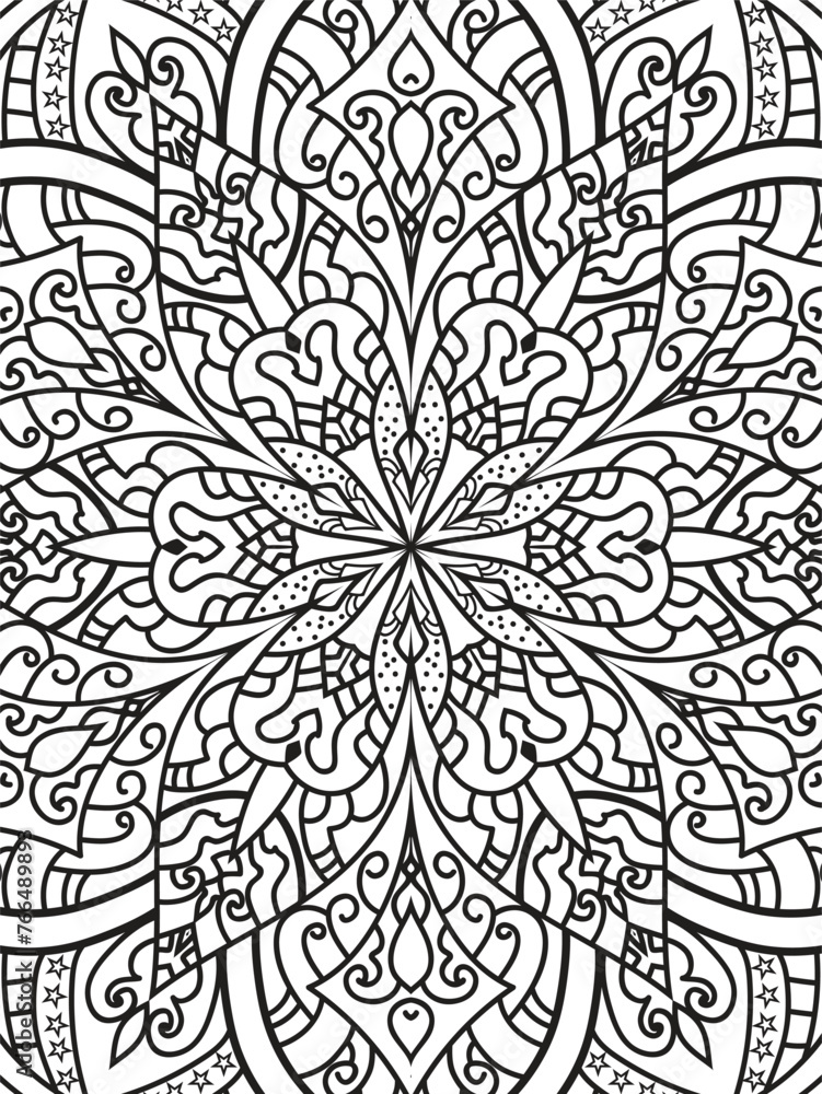 Fototapeta premium Coloring page with mandala
