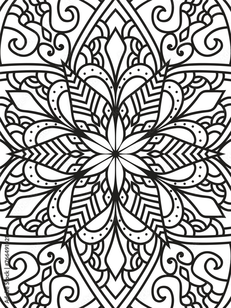 Coloring page with mandala