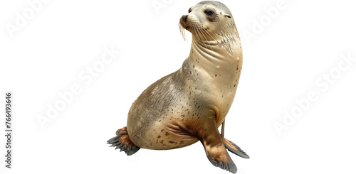 Sea lion resting pose, cut out transparent