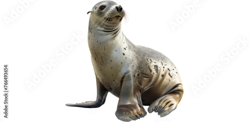 Sea lion resting pose, cut out transparent