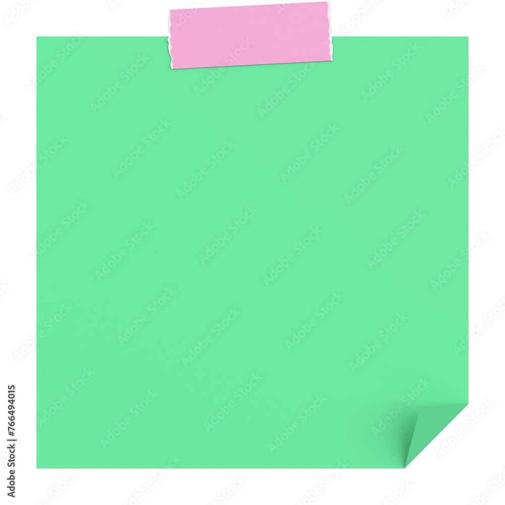 3D notepad. Sticky note. 3D illustration. 3D notepad. Sticky note. 3D illustration.