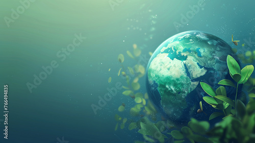 Earth Day concept on white background  World Environment Day.