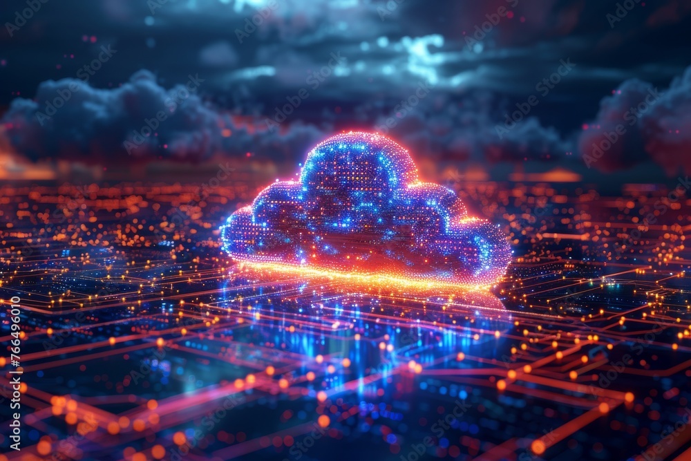 Cyberspace cloud futuristic technology background. Generative AI Cyberspace cloud futuristic technology background. Generative AI
