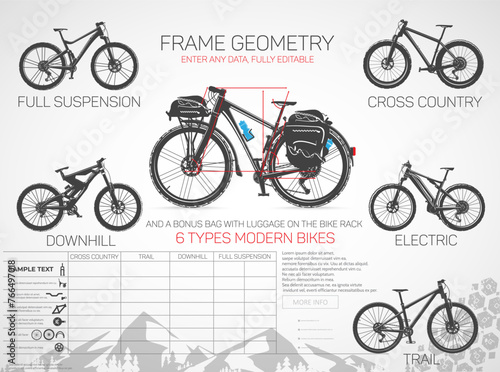 Sports bicycles, set.