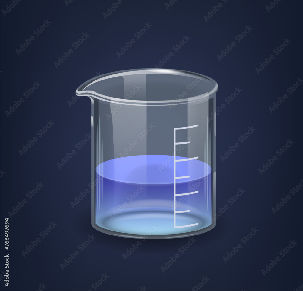 Beaker Laboratory Measure Flask Is A Glass Container With Volume