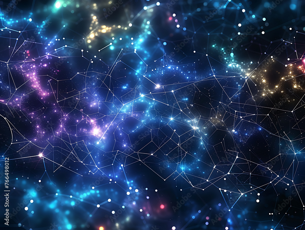 Abstract Cosmic Connections: A Constellation of Interconnected Stars Abstract Cosmic Connections: A Constellation of Interconnected Stars