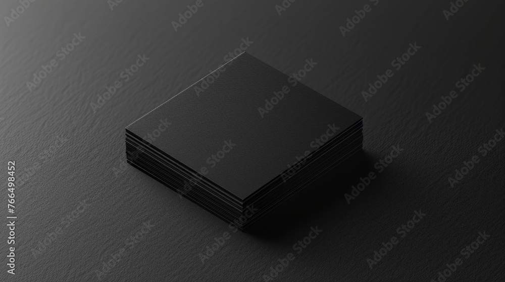 A stack of black business cards on a table, suitable for business and office concepts A stack of black business cards on a table, suitable for business and office concepts