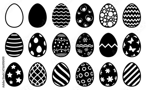Easter Egg set icon. Easter eggs set signs - vector
