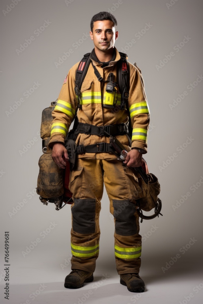 Firefighter in protective gear Firefighter in protective gear