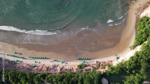 Aerial view of Bahia dos Golfinhos beach in Tibau do Sul, Rio Grande do Norte, Brazil. Top view. photo