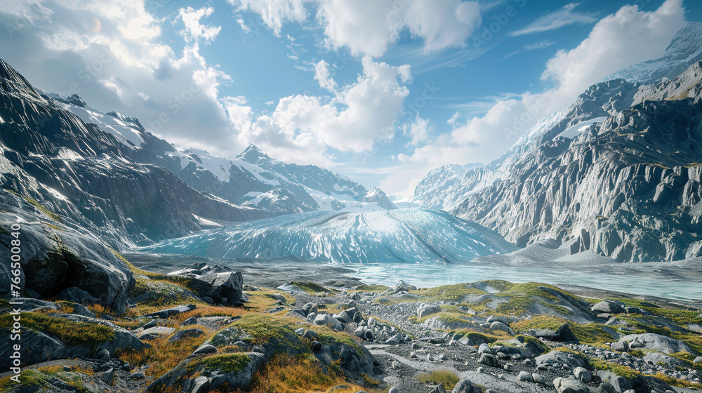 Majestic Glacier in Remote Wilderness