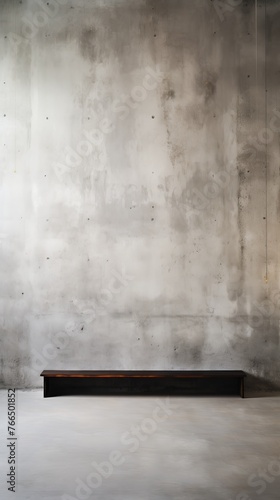 An empty room with a bench