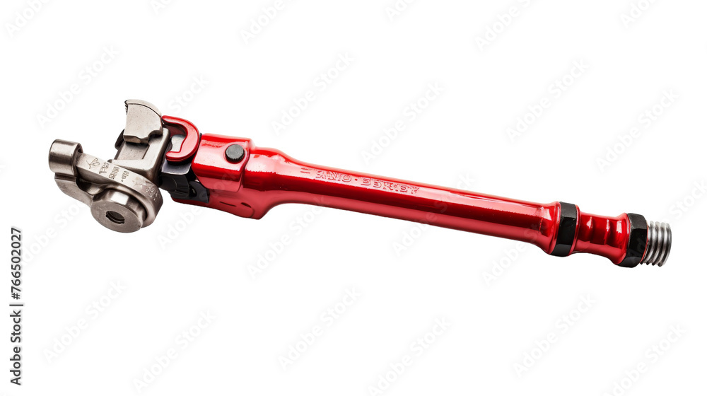 A red bicycle handlebar adorned with a wrench, symbolizing repair and maintenance A red bicycle handlebar adorned with a wrench, symbolizing repair and maintenance