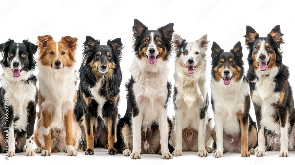 A group of dogs sitting next to each other. Perfect for pet-related designs A group of dogs sitting next to each other. Perfect for pet-related designs