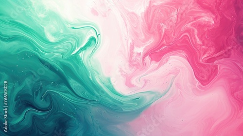 The abstract picture of the two colours between pink and green colour that has been mixing with each other in the form of the ink or liquid to become beautifully view of this abstract picture. AIGX01.