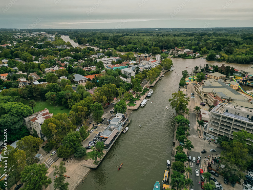 Fototapeta premium aerial View from the helicopter for Tigre, Buenos Aires, Argentina