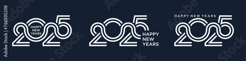 Happy new year 2025 design vector. trendy new year 2025 logo design template