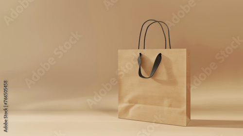 Sleek Product Packaging: Paper Bag Mockup Photography. Generative AI