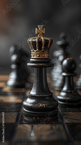 A minimalist chessboard where the king s crown is digitally enhanced, symbolizing tech-savvy leadership