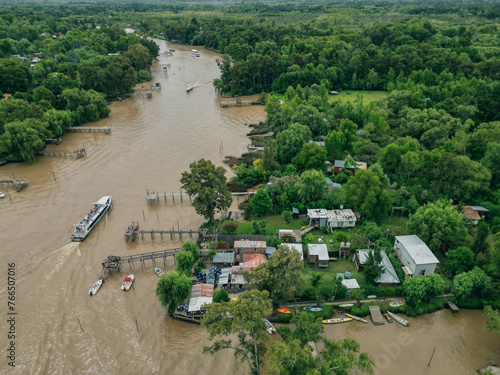 aerial View from the helicopter for Tigre, Buenos Aires, Argentina photo