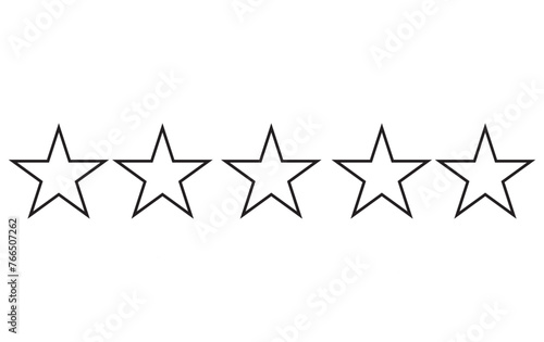 Fototapeta Naklejka Na Ścianę i Meble -  Five stars isolated on transparent background. 5 gold and white stars for review, rating and rank. Yellow and white flat icons with shadows. Vector illustration for logos