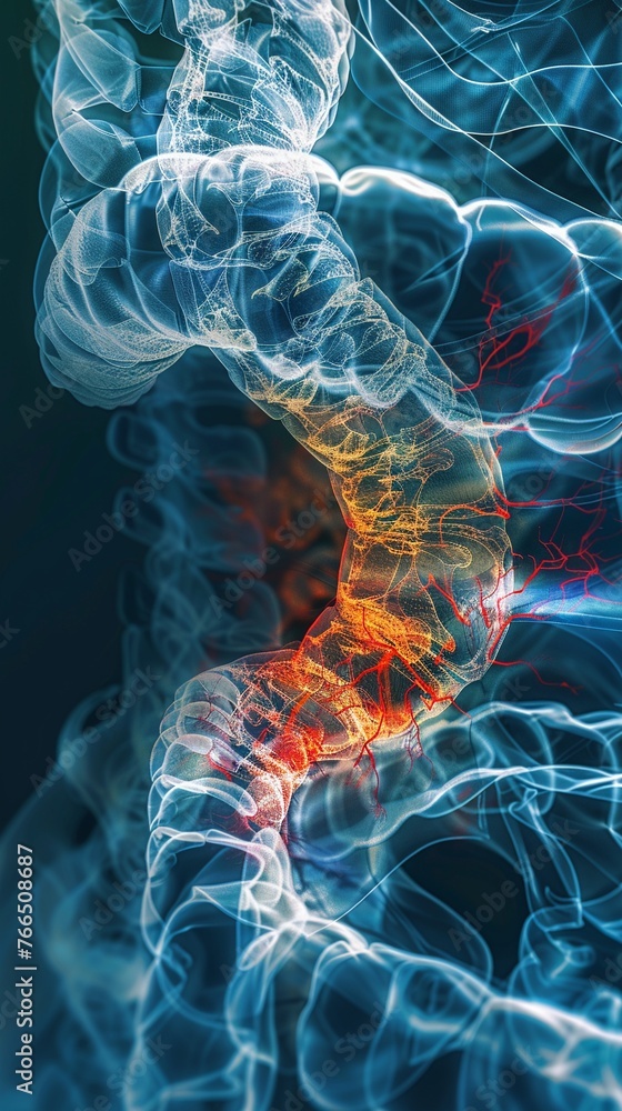 Show the conversion of betacarotene to vitamin A in the intestinal