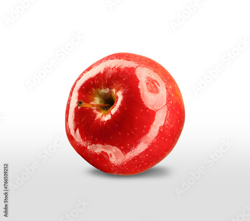 red ripe apple with shadow
