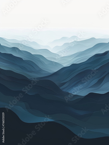  Serene blue abstract waves, creating a tranquil digital seascape.