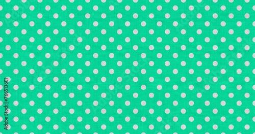 white green color polka dots fabric