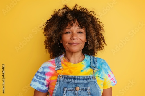 Playful Middle-Aged African-American Woman in Casual Outfit © Generative ART