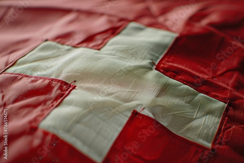 Illustration of a Swiss flag.  photo
