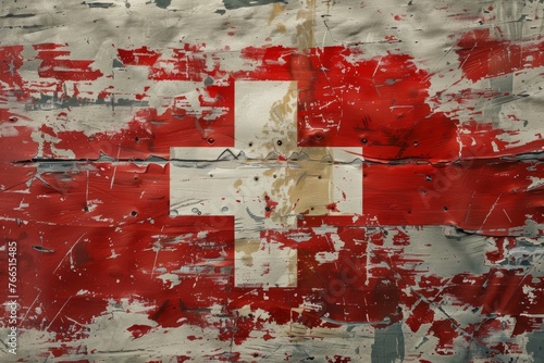 Illustration of a Swiss flag.  photo