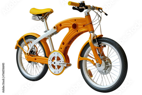 A 3D animated cartoon render of a modern portable folding bicycle design.